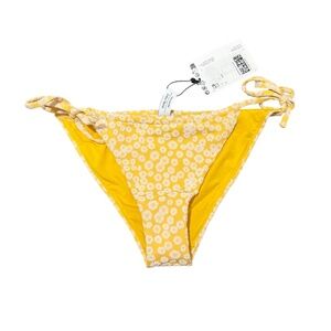 & Other Stories Tie Side Bikini Bottoms in Yellow Floral Size 0 NWT